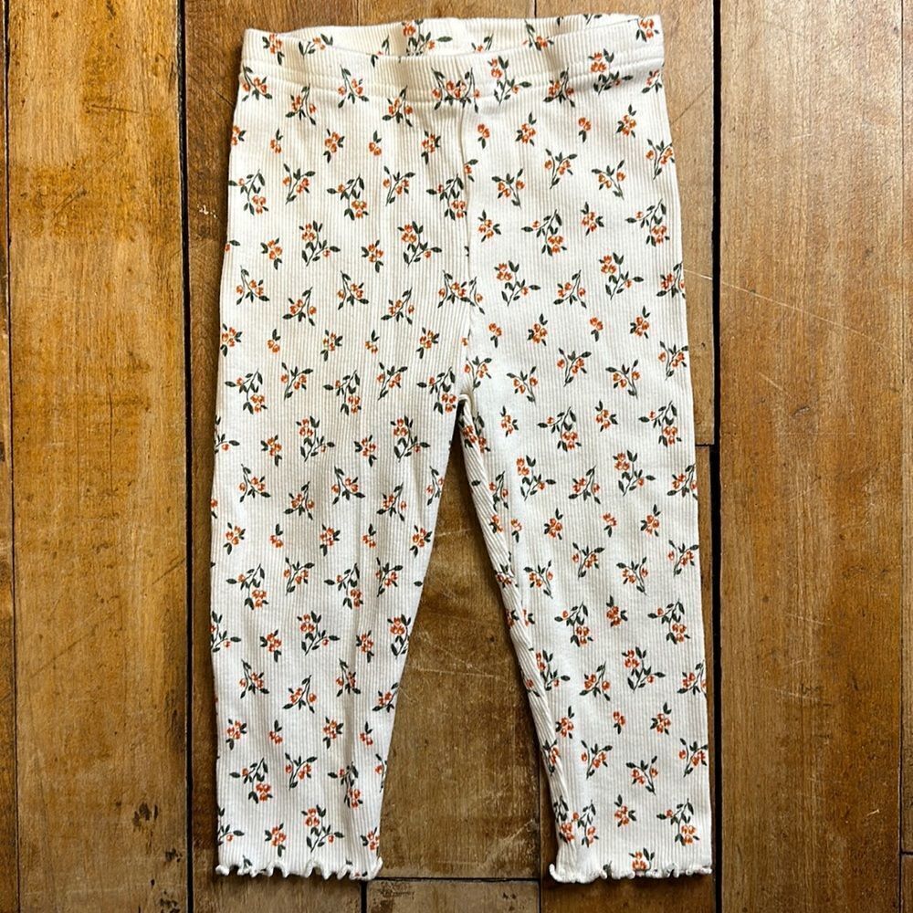 Carters leggings ribbed floral size 12 months baby girl spring cotton boho